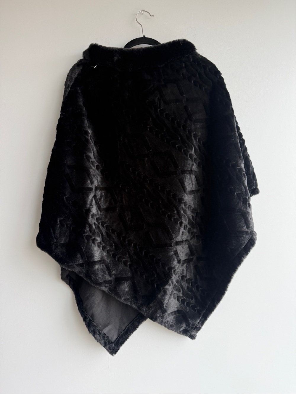 Black Faux Fur Throw -